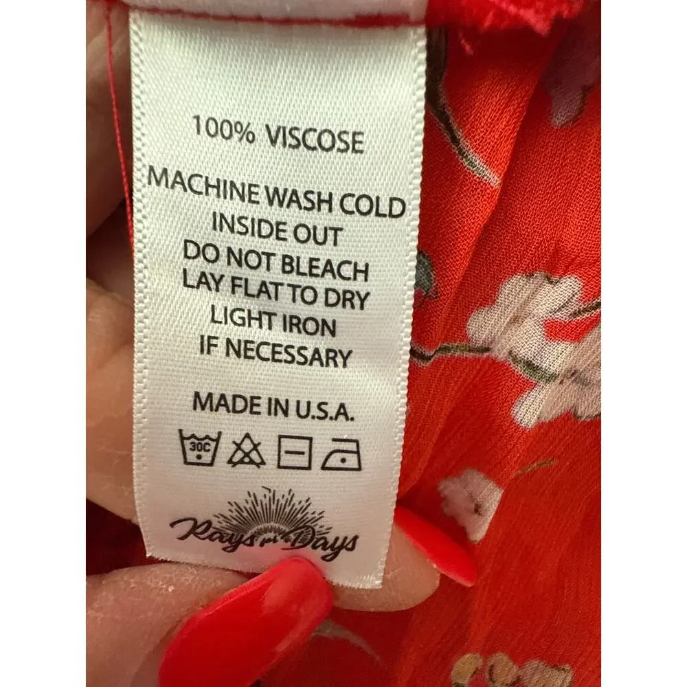 Rays For Days Off The Shoulder Gabriella Romper Rouge‎ Bouquet Size Medium - Picture 11 of 11